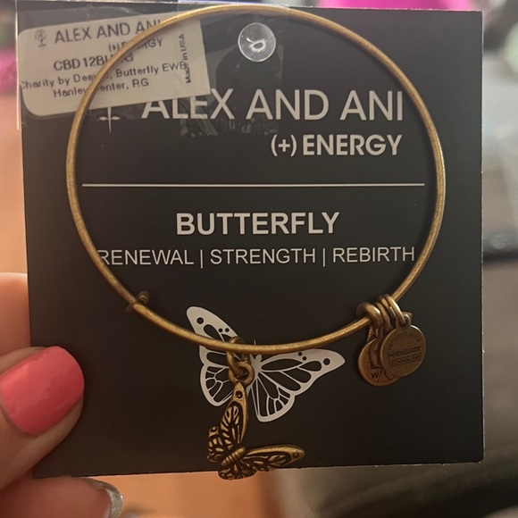 Alex and Ani Gold Butterfly Charm Bracelet - Picture 1 of 1
